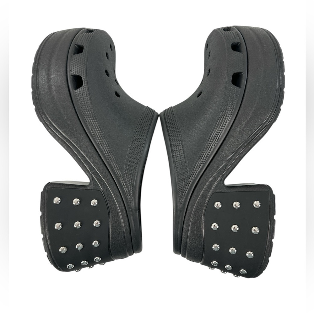 Crocs Siren Studded Platform Clog Heel Black Y2K Grunge Baddie Unisex M 12 W 14 - Picture 5 of 11